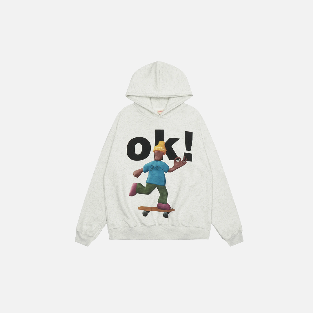 Funny Letter Printed Hip Hop Cotton Hoodie