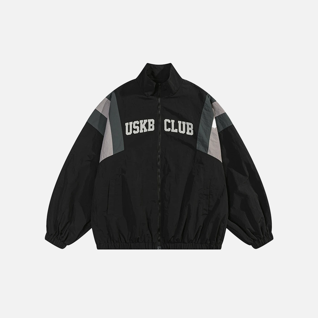 Fashionable Retro Patchwork Casual Windbreaker Jacket