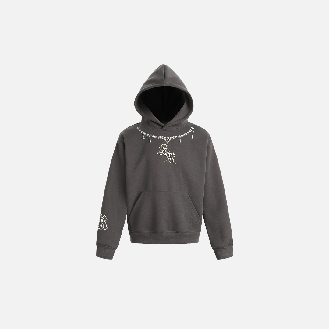 Y2K Streetwear Gothic Beaded Oversized Hoodie