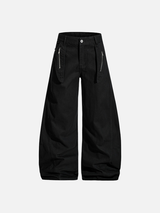 High Street Zipper Pocket Wide Leg Pants