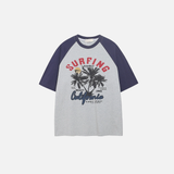 T-shirt oversize mignon à imprimé patchwork en peluche