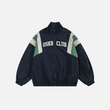 Fashionable Retro Patchwork Casual Windbreaker Jacket