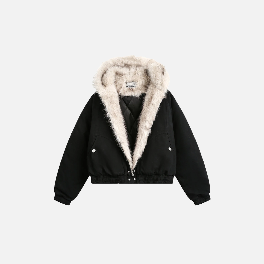 Parkas d'hiver épaisses et rembourrées avec veste en fourrure, style Y2K