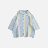 Y2K Colorful Hollow Lapel Knitted Casual Cardigan