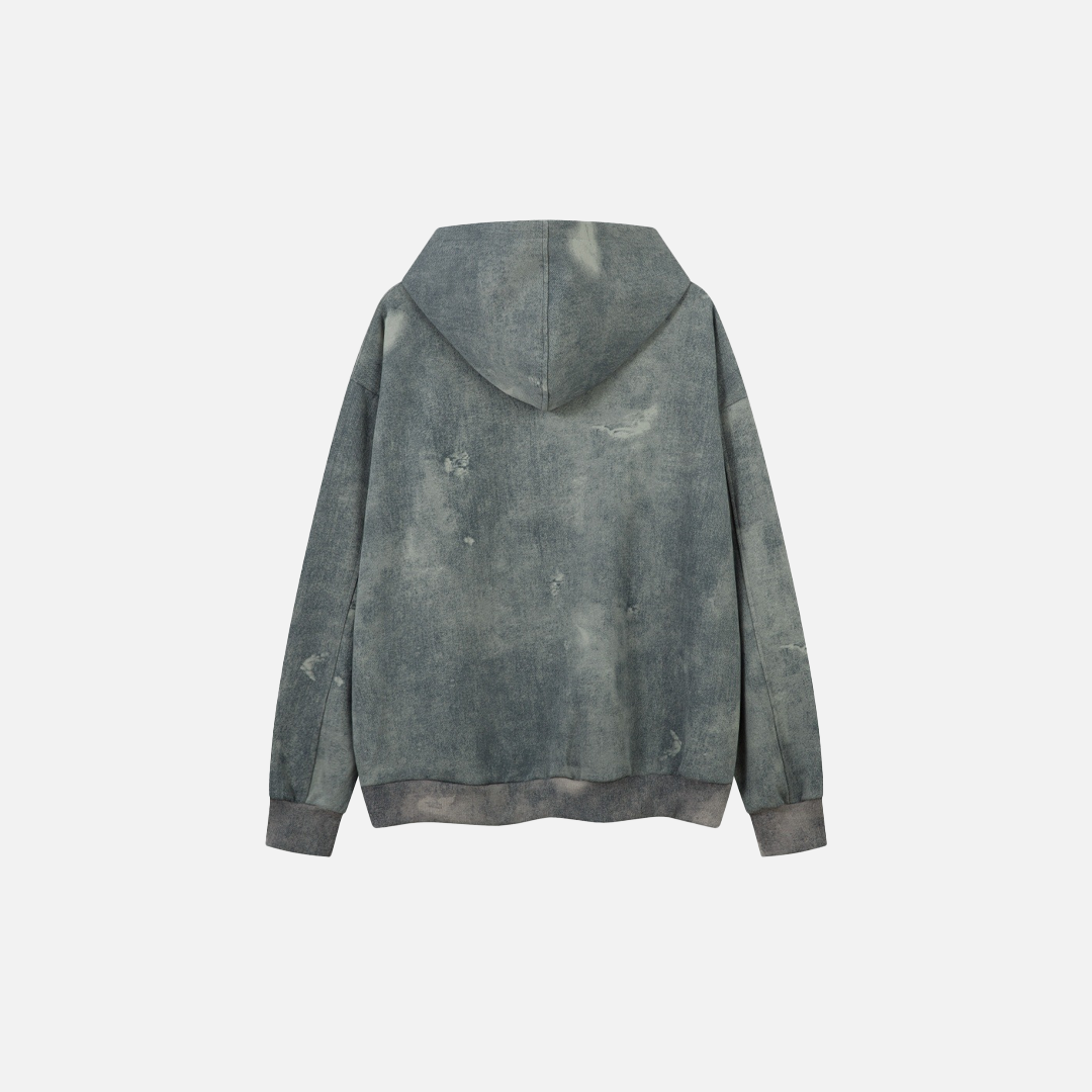 Sweat à capuche oversize style streetwear gothique avec poche avant tie-dye