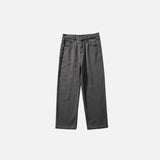 Pantalon en denim uni à jambes droites