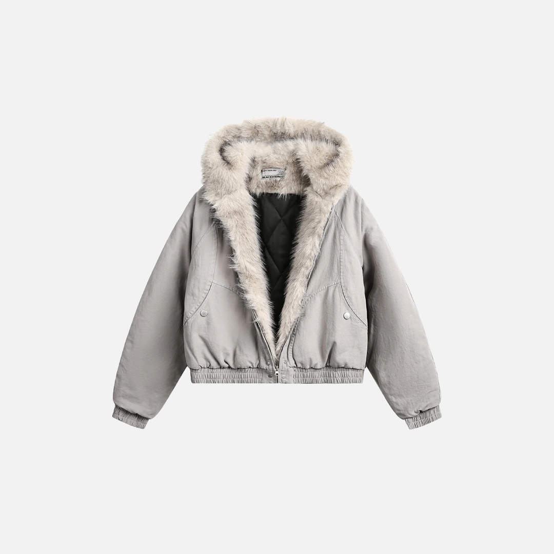 Parkas d'hiver épaisses et rembourrées avec veste en fourrure, style Y2K