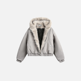 Parkas d'hiver épaisses et rembourrées avec veste en fourrure, style Y2K