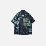 Colorful Hawaiian Butterfly Print Beach Shirt