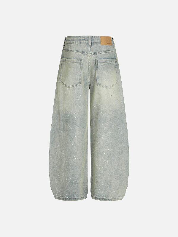 Y2K Starry Punk Jeans mit Fronttasche und weitem Bein