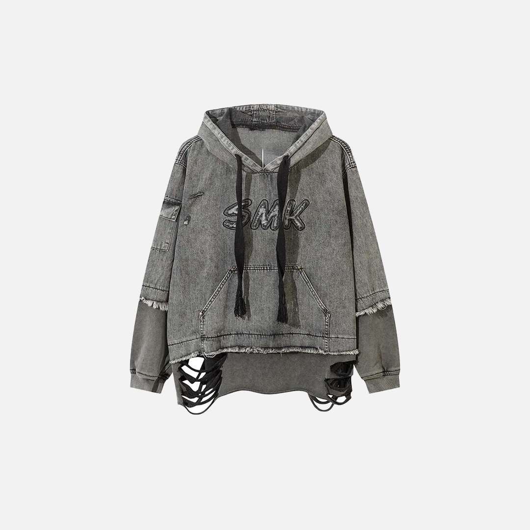 Oversized Vintage Hip Hop Ripped Hoodie