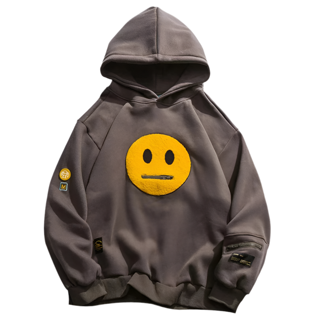 Hush Emoji Face Cotton Hoodie
