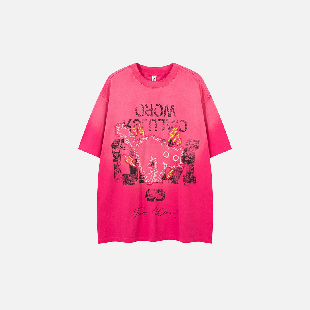 Y2K Embroidered Patch Cat Hip-hop Oversize T-Shirt