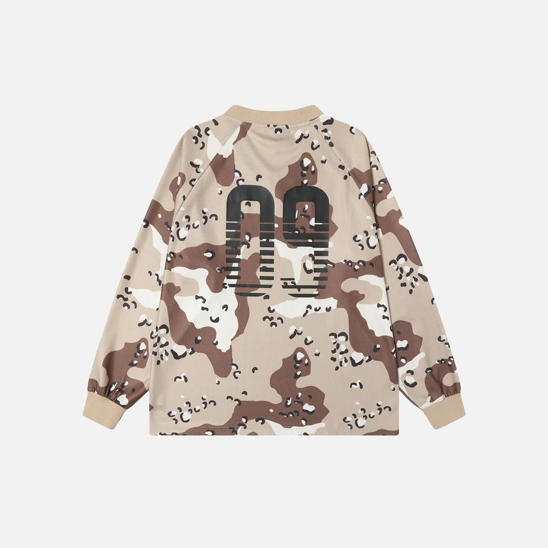 Camouflage Waffle Texture Long Sleeve T-Shirt