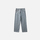 Pantalon en denim uni à jambes droites