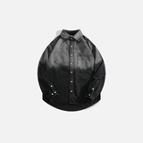 Streetwear Single Breasted Handsome Gradient Denim Jacket