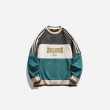 Loose Patchwork Sports Sweatshirt