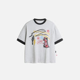 T-Shirt mit Patchwork-Kanten-Grafik