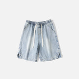 Washed Sports Denim Shorts