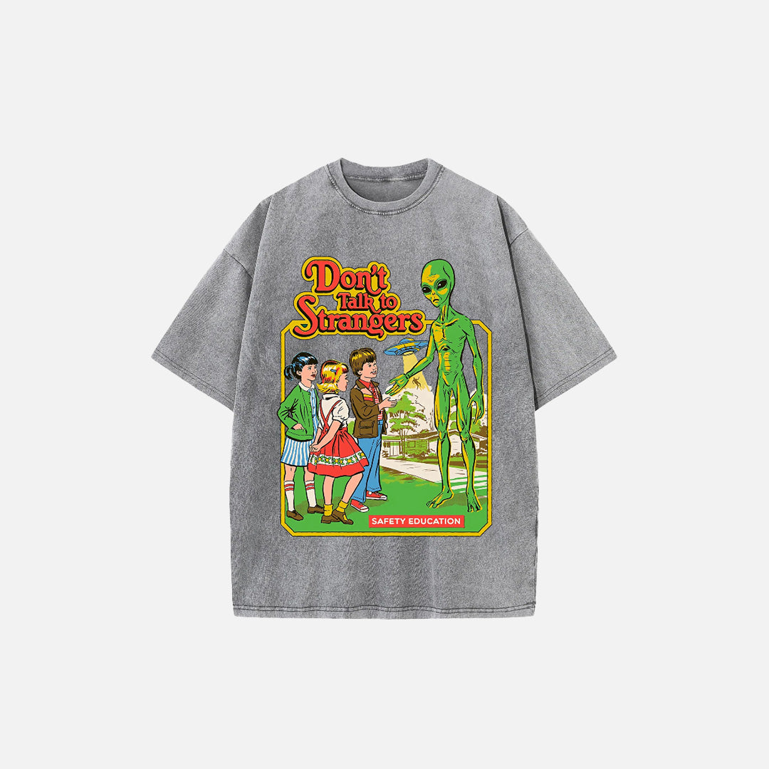 T-shirt vintage à motif extraterrestre de dessin animé
