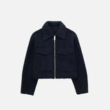 Fleecejacke mit umklappbarem Kragen