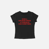 T-shirt Girl boss avec baiser sur le front