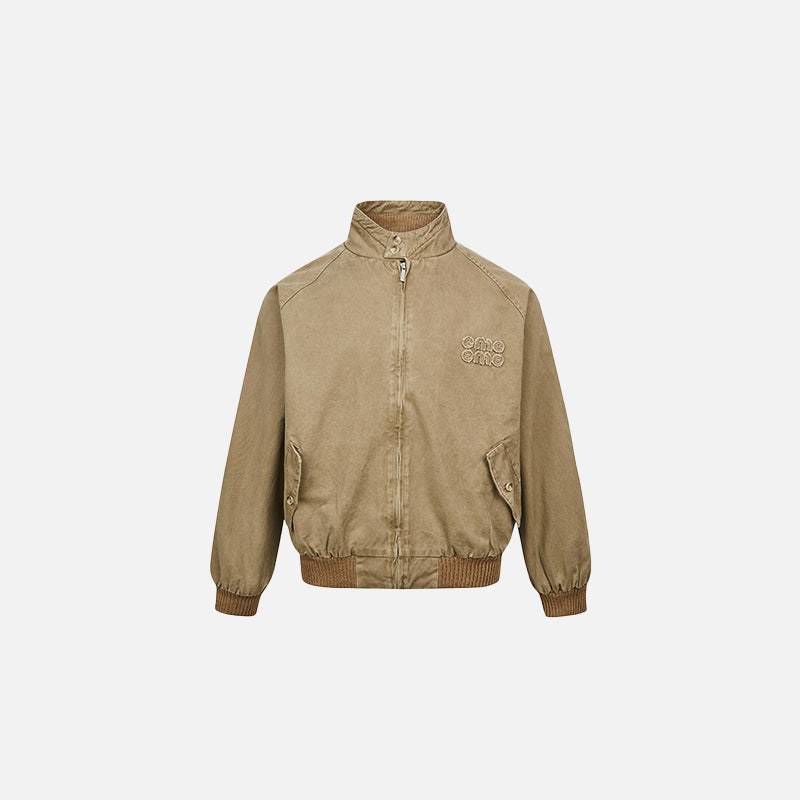 Retro Vintage Zip-Up Windbreaker Jacket