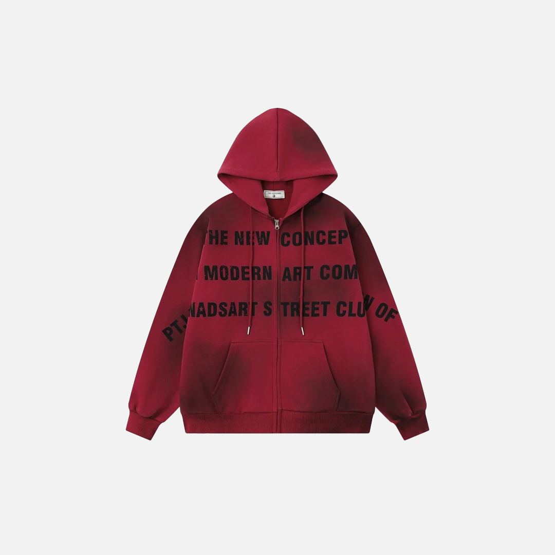 Streetwear Faded Letter Print Loose Hoodie