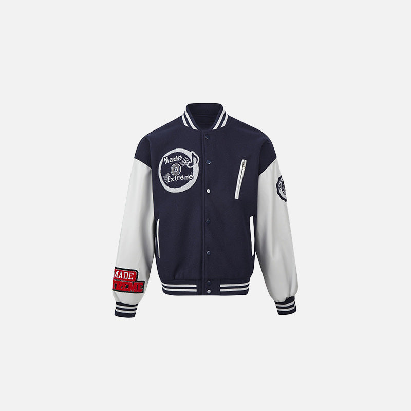 Y2K V-neck Varsity Jacket