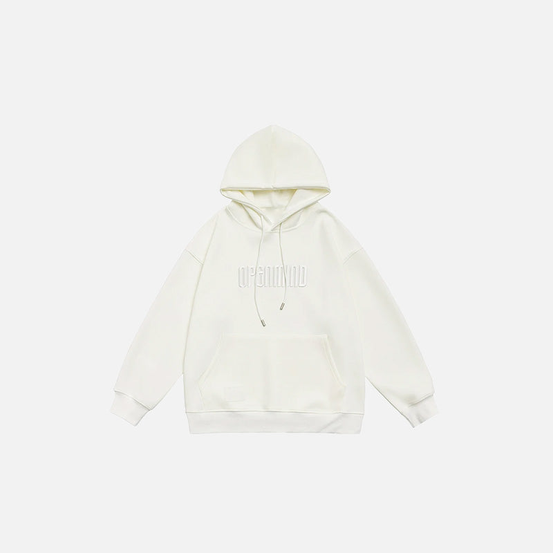 Solid Color Embroidered Hoodie