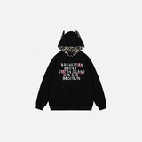 Streetwear Leopard Print Patchwork Kapuzenpullover