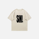 Women's Vintage Letter Print T-shirt