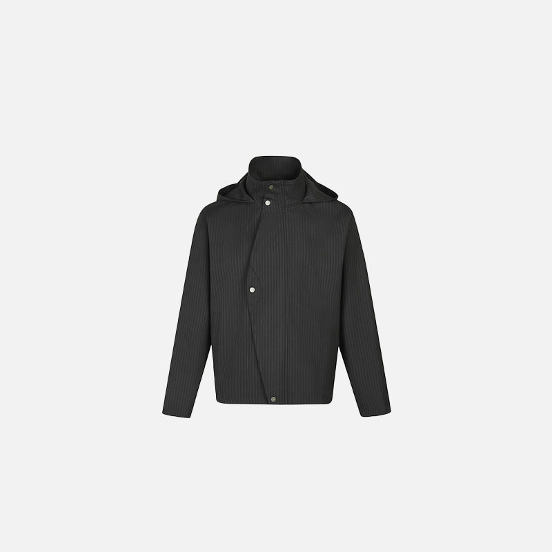 High-Collar Buttoned Jacket