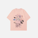 Cool Cartoon Print Short Sleeve T-Shirt