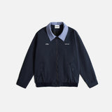 Aviation Colorblock Checkered Collar Baseball Jacket