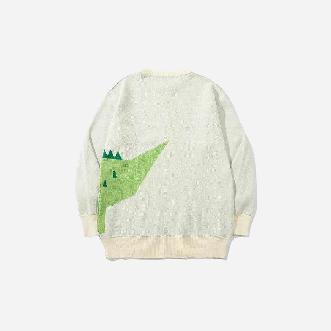Gemütlicher Oversize-Strickpullover mit Krokodilmuster