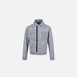 Turn-down collar Zip-Up Denim Jacket
