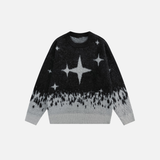 Gemütlicher Jacquard-Strickpullover mit Sternenmuster und Rundhalsausschnitt