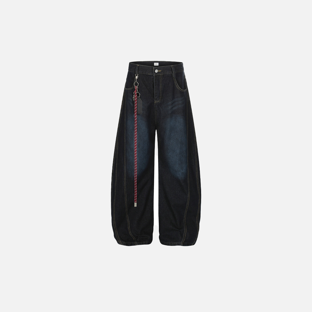 Streetwear Herren Stilvolle, locker sitzende Denim-Jeans mit Messerschnitt