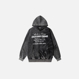Streetwear Retro Letter Graphic Tie Dye Cotton Hoodie