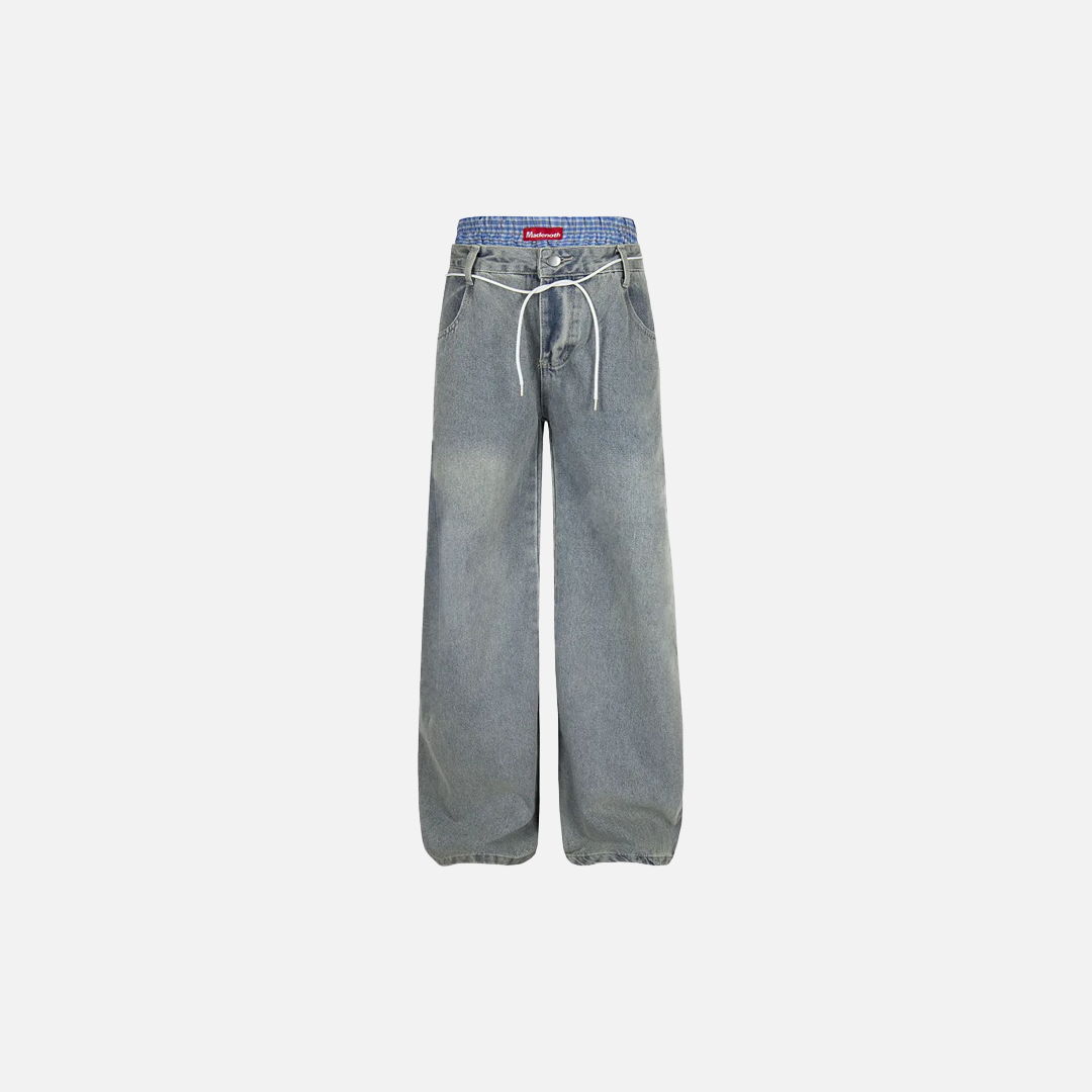 Trendige, bequeme Retro-Jeans mit hohem Bund und weitem Bein