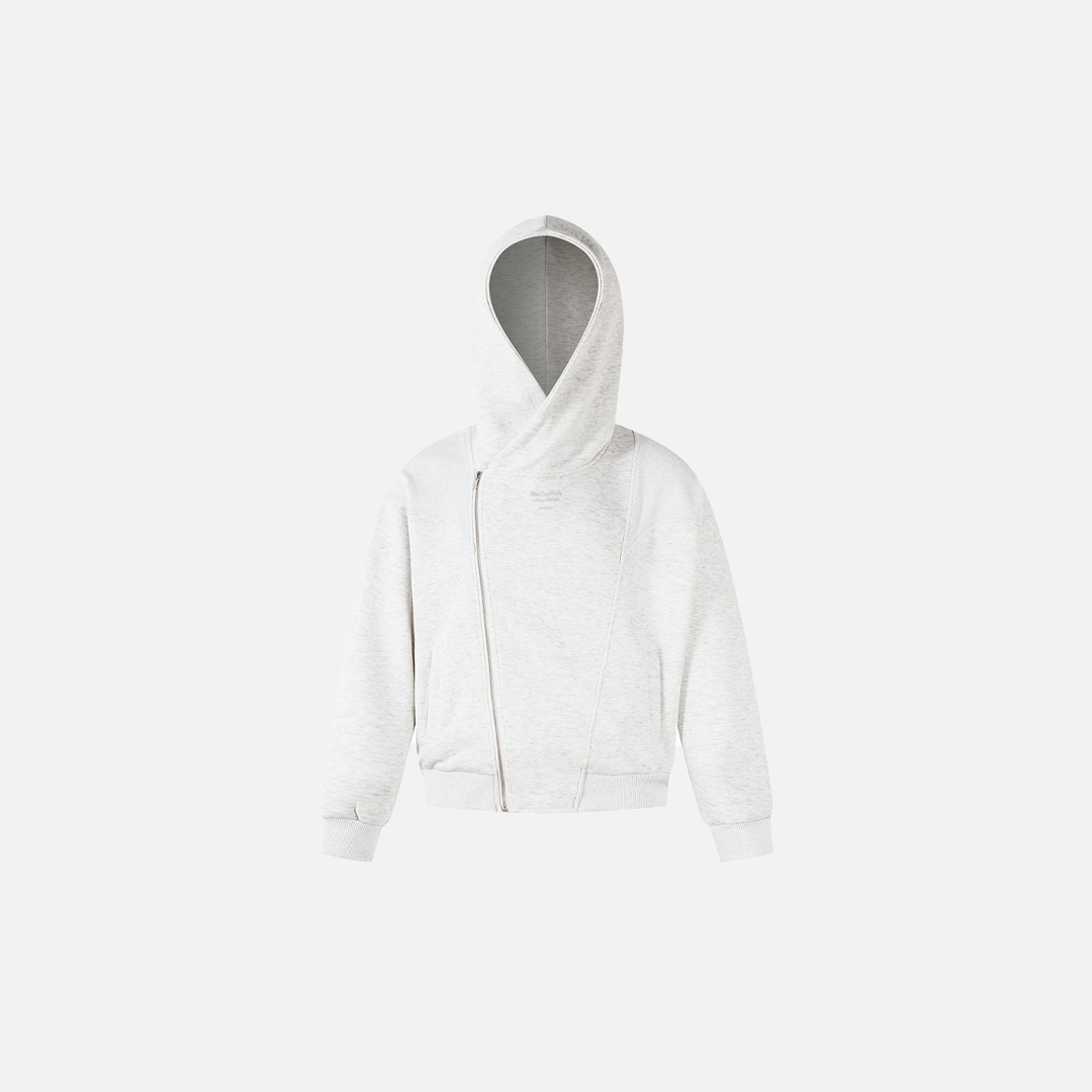 Fashionable Irregular Zip Up Hooded Sweatshirt