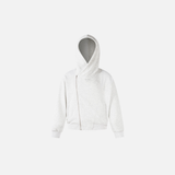 Fashionable Irregular Zip Up Hooded Sweatshirt