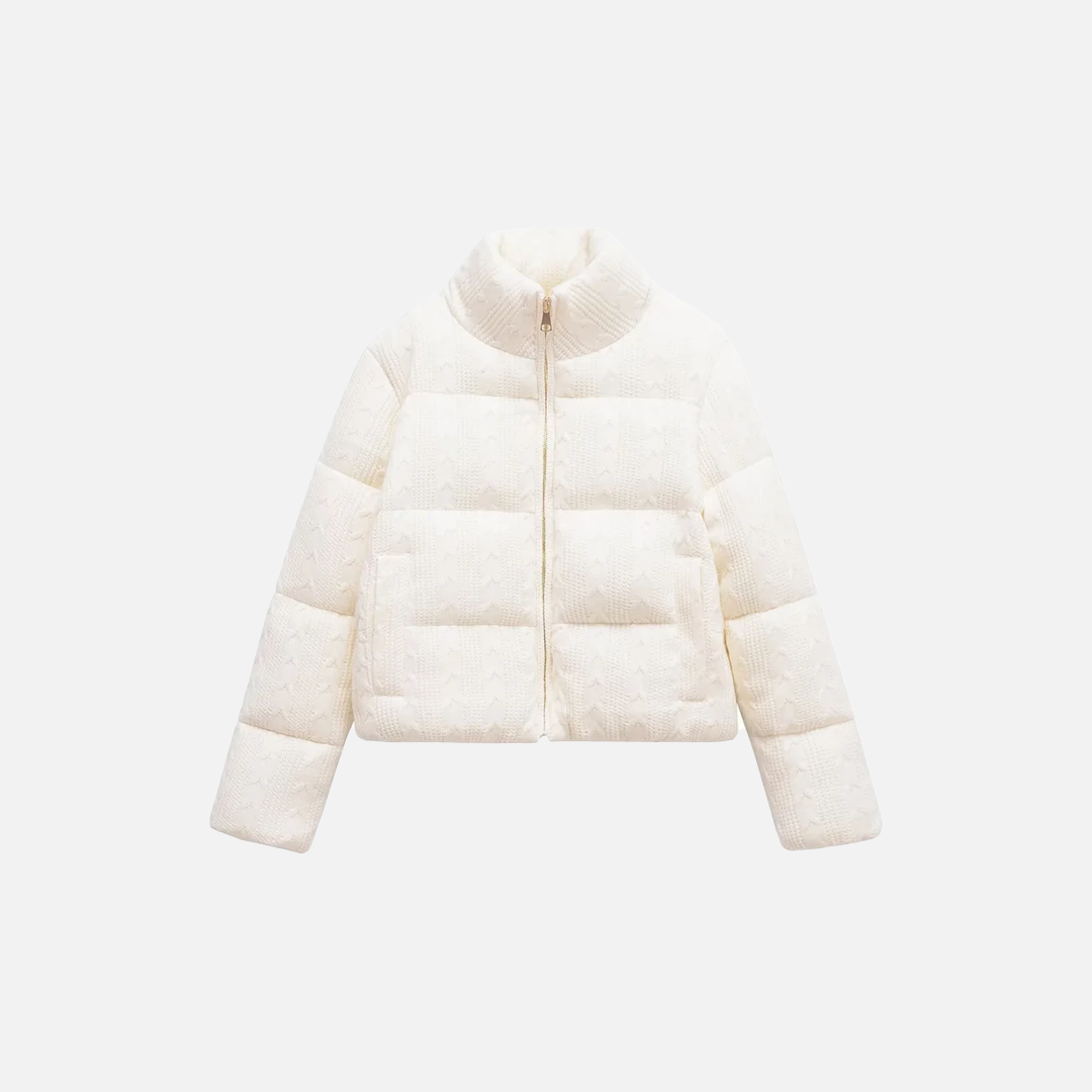 Elevated Comfort Thick Knitted Puffer Jacket