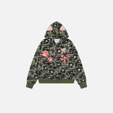 Cool Camo Embroidered Pink Ear Hooded Sweatshirt