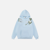 High-Quality Embroidered Flower Hip Hop Hoodie