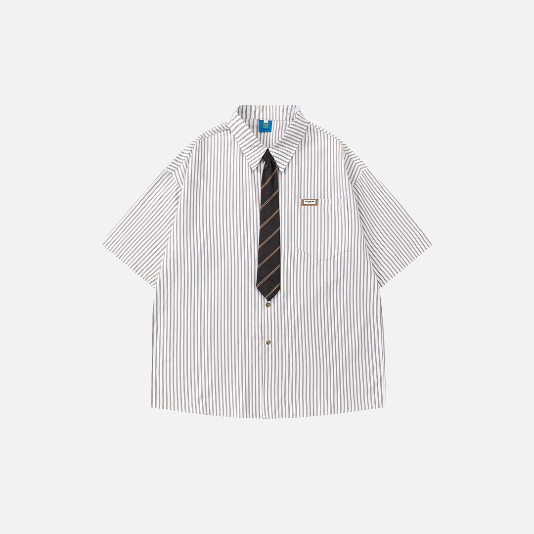 Fashionable Japanese Varsity Style Button-Up Shirt