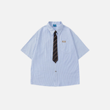 Fashionable Japanese Varsity Style Button-Up Shirt