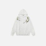 High-Quality Embroidered Flower Hip Hop Hoodie