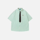 Fashionable Japanese Varsity Style Button-Up Shirt